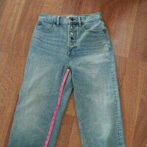 Everlane Way High Jean - Spring Blue with Exposed Buttons